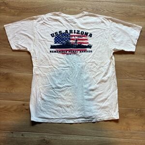 USS Arizona Pearl Harbor Hawaii Pacific Historic Parks Printed in USA White XL